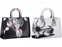 Dior-BlackRedWhite-Floral-Print-Diorissimo-Bag